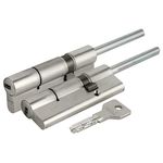 Цилиндровый механизм Cisa (Чиза) под вертушку (дл. шток)  ASIX OE307-88.12 (100 мм/65+10+25), НИКЕЛЬ