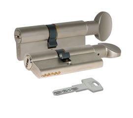 Цилиндровый механизм Kale kilit (Кале килит) с вертушкой 164 BM/80 (30+10+40) mm никель 5 кл.