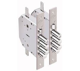 Замок врезной Elbor (Эльбор) сувальдный с задвижкой и защёлкой Гранит 1.06.43 (правый) с тягами, 5 к