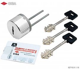 Секретная накладка Cisa (Чиза) на сувальдный замок 02.716.61.1.18 (ХРОМ)