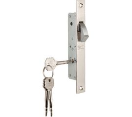 Замок врезной Kale kilit (Кале килит) крестообразный узкопрофильный 201F (20 mm) (никель), 3 кл.