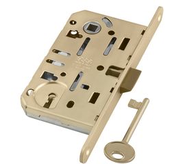 B01101.50.23 Замок AGB (АГБ) межкомнатный под ключ (матовое золото) MEDIANA EVOLUTION