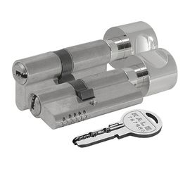Цилиндровый механизм Kale kilit (Кале килит) с вертушкой 164 OBS SCE/100 (45+10+45) mm никель 5 кл.