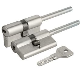Цилиндровый механизм Cisa (Чиза) под вертушку (дл. шток)  ASIX OE307-07.12 (60 мм/25+10+25), НИКЕЛЬ