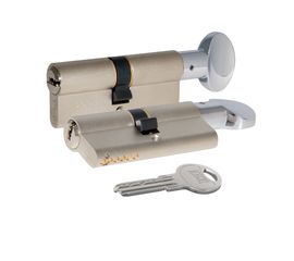 Цилиндровый механизм Kale kilit (Кале килит) с вертушкой 164 SM/90 (40+10+40) mm никель 5 кл.