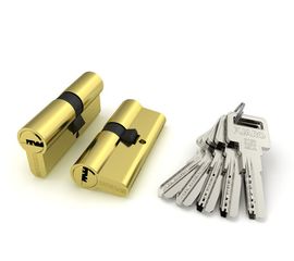 Цилиндровый механизм Fuaro (Фуаро) R600/90 mm-BL (50+10+30) PB латунь 5 кл. БЛИСТЕР