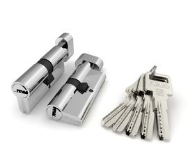 Цилиндровый механизм Fuaro (Фуаро) с вертушкой R602/80 mm (30+10+40) CP хром 5 кл.