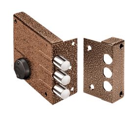 Замок накладной Elbor (Эльбор) сувальдный Кремень 1.04.62.КМА (медный антик), 5 кл.