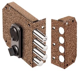 Замок накладной Elbor (Эльбор) сувальдный с задвижкой Базальт 1.05.59.МА (медный антик), 5 кл. /3278