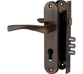 Корпус врезного Fuaro (Фуаро) замка с защёлкой в комплекте с ручкой SET F1511W/B AB (бронза)