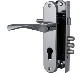 Корпус врезного Fuaro (Фуаро) замка с защёлкой в комплекте с ручкой SET F1511W/B CP (хром)