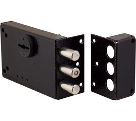 Замок накладной Elbor (Эльбор) Лазурит 1.02.51.КМА никель, сув., 3 риг., зап. коробка, медный антик