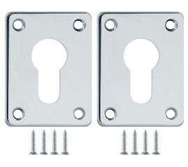 Декоративная накладка Fuaro (Фуаро) ESC083-CP-8 (ХРОМ) на цилиндр сталь (2 шт.)