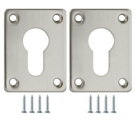 Декоративная накладка Fuaro (Фуаро) ESC083-SN-3 (МАТ НИКЕЛЬ) на цилиндр сталь (2 шт.)