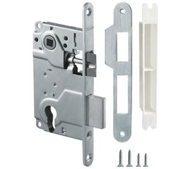 Замок межкомнатный Armadillo (Армадилло) под цилиндр LH 25-50 SN BOX ригель+защёлка (матовый никель)