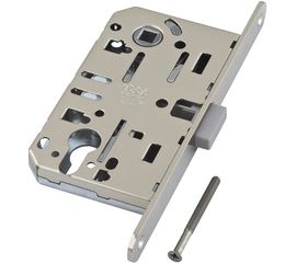 Замок межкомнатный AGB (АГБ) магнитный под цилиндр MEDIANA POLARIS B06103.50.34 (матовый хром)