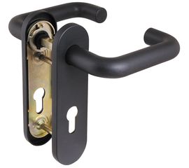 Ручка дверная Fuaro (Фуаро) DH-0433 NE (ЧЕРНАЯ) с пружиной для замка (FL-0432, 0433, 0434), НЕЙЛОН