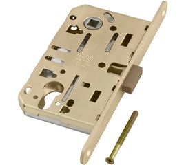 Замок межкомнатный AGB (АГБ) магнитный под цилиндр MEDIANA POLARIS B06103.50.23 (матовая латунь)