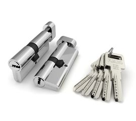 Цилиндровый механизм Fuaro (Фуаро) с вертушкой R602/90 mm (45+10+35) CP хром 5 кл.