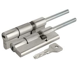 Цилиндровый механизм Cisa (Чиза) под вертушку (дл. шток)  ASIX OE307-88.12 (100 мм/65+10+25), НИКЕЛЬ