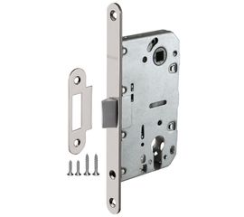 Замок межкомнатный Fuaro (Фуаро) под цилиндр PLASTIC P85C-50 SN (матовый никель)