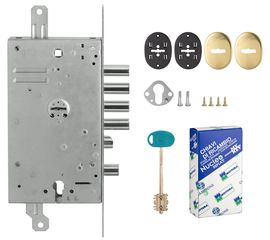 Замок врезной Mottura (Моттура) двухсистемный 54.Y787-S MyKey (левый) (накладки 95.323-95.324 CR), к