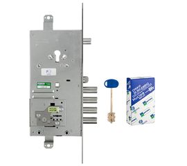 Замок врезной Mottura (Моттура) двухсистемный 54.J939M-D MyKey (правый), перекод. с торца, кл. 50 мм