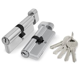 Цилиндровый механизм Fuaro (Фуаро) с вертушкой 100 ZM 80 mm (35+10+35) CP хром 5 кл.