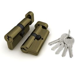 Цилиндровый механизм Fuaro (Фуаро) с вертушкой 100 ZM 70 mm (30+10+30) AB бронза 5 кл.