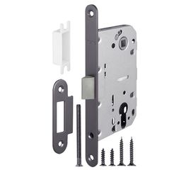 Замок межкомнатный Fuaro (Фуаро) под цилиндр PLASTIC P85C-50 GR (графит)