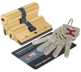 Цилиндровый механизм Cisa (Чиза)  AP4S 0P3S1-07.66 (60 мм/25+10+25), ЛАТУНЬ