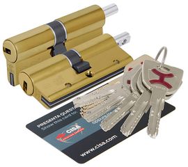 Цилиндровый механизм Cisa (Чиза) под вертушку  AP4S 0P3S2-18.66 (80 мм/35+10+35), ЛАТУНЬ