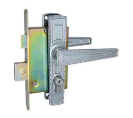 Замок врезной Zenit (Зенит) цилиндровый с защёлкой в компл с ручкой ЗВ4-3 (гальв.никель) аналог ДААЗ