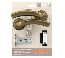 Комплект ручек Fuaro (Фуаро) с защелкой без запирания SET45/Z INTRO RM/HD AB-6 зеленая бронза