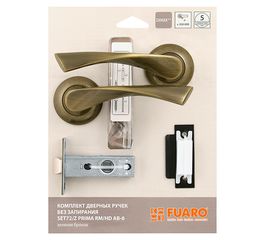 Комплект ручек Fuaro (Фуаро) с защелкой без запирания SET45/Z PRIMA RM/HD AB-6 зеленая бронза
