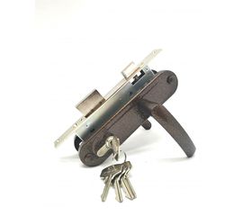 Замок врезной Zenit (Зенит) цилиндровый с защёлкой в комплекте с ручкой ЗВ7-70.4-02 (медь), 5 кл.