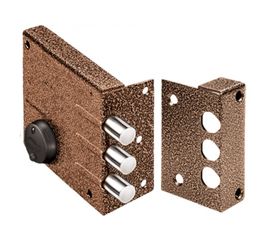 Замок накладной Elbor (Эльбор) сувальдный Кремень 1.04.52.КМА (медный антик)