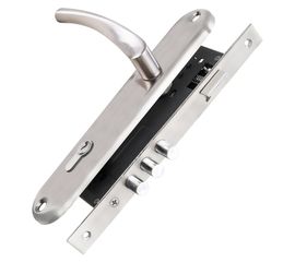 Замок врезной Punto (Пунто) цилиндровый с защёлкой в комплекте с ручкой KIT P90 4585/3 CRONA SN (мат