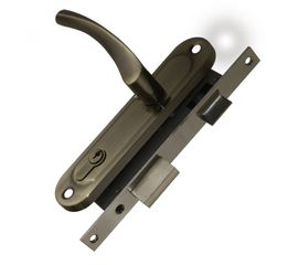 Замок врезной Punto (Пунто) цилиндровый с защёлкой в комплекте с ручкой KIT P16 4070 CRONA AB (бронз