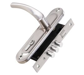 Замок врезной Punto (Пунто) цилиндровый с защёлкой в комплекте с ручкой KIT P15 4061/3 CRONA SN (мат