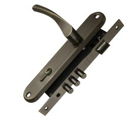 Замок врезной Punto (Пунто) цилиндровый с защёлкой в комплекте с ручкой KIT P90 4585/3 CRONA AB (бро