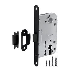 Замок межкомнатный Fuaro (Фуаро) под цилиндр PLASTIC P85C-50 BL-24 черный