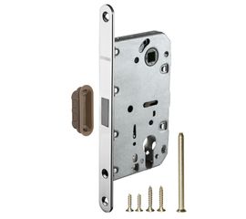 Замок межкомнатный Fuaro (Фуаро) под цилиндр MAGNET M85C-50 CP (хром) (new plate)