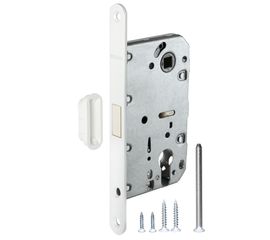 Замок межкомнатный Fuaro (Фуаро) под цилиндр MAGNET M85C-50 WH-19 белый  (new plate)