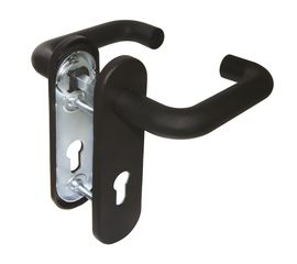 Ручка дверная Fuaro (Фуаро) DH-0433 NE (ЧЕРНАЯ) с пружиной для замка (FL-0432, 0433, 0434), НЕЙЛОН,