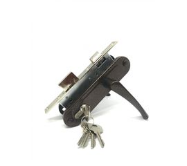 Замок врезной Zenit (Зенит) цилиндровый с защёлкой в комплекте с ручкой ЗВ7-70.4 (медь), 5 кл.