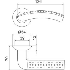 Ручка раздельная Armadillo (Армадилло) Libra LD26-1SG/GP-4 матовое золото/золото