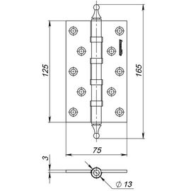 Петля универсальная Armadillo (Армадилло) 5500A (500-A5) 125х75х3 AB Бронза Box