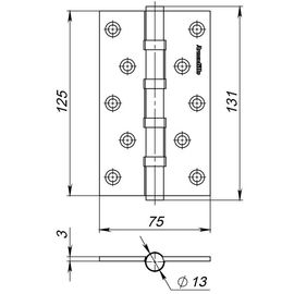 Петля универсальная Armadillo (Армадилло) 5500C (500-C5) 125х75х3 SG Мат золото Box