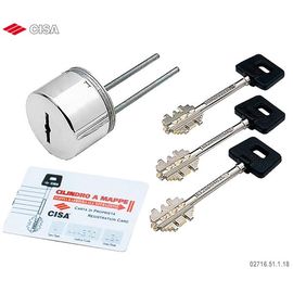 Секретная накладка Cisa (Чиза) на сувальдный замок 02.716.51.1.18 (ХРОМ)